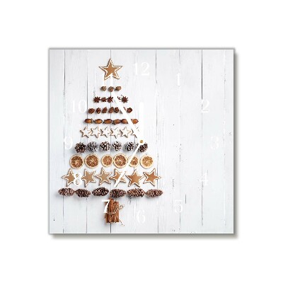 Glass Kitchen Clock Square Gingerbread Christmas tree ornaments