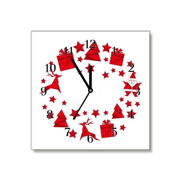 Glass Wall Clock Square Christmas Holiday Decorations