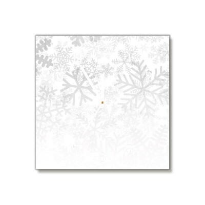 Glass Kitchen Clock Square Winter Snow Snowflakes