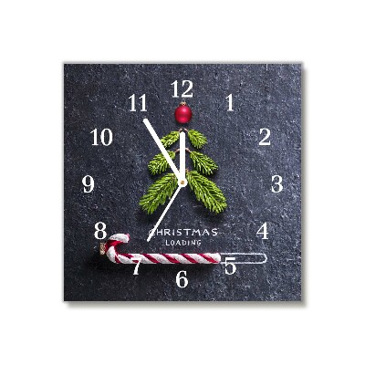 Glass Kitchen Clock Square Abstraction Christmas holidays Winter