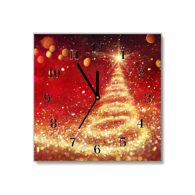 Glass Wall Clock Square Abstraction Christmas holidays Winter