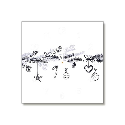 Glass Wall Clock Square Winter holidays Christmas Decorations