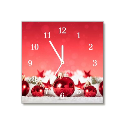 Glass Kitchen Clock Square Christmas Gift Christmas Snow
