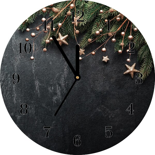Glass Wall Clock Round Christmas tree decorations Christmas Star
