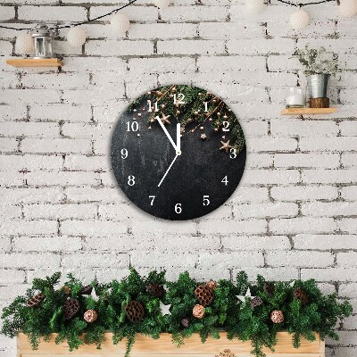 Glass Wall Clock Round Christmas tree decorations Christmas Star