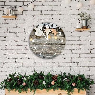 Glass Wall Clock Round Christmas Tree Decoration Christmas Gifts