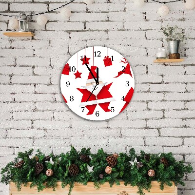 Glass Kitchen Clock Round Holy Father Christmas Gifts