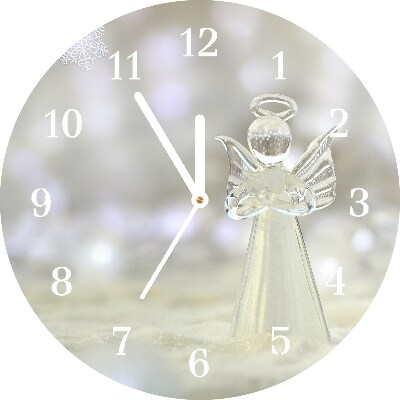 Glass Wall Clock Round Holy Angel Glass Ornament