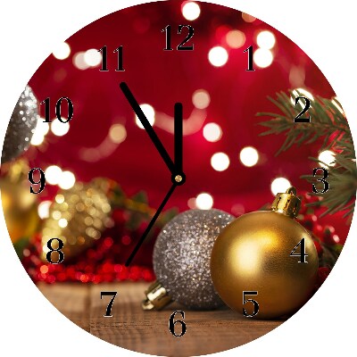 Glass Kitchen Clock Round Christmas tree balls Christmas Decorations