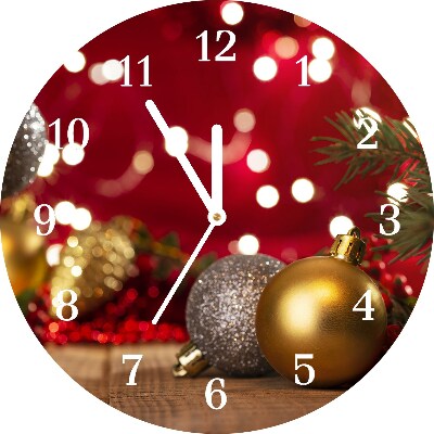 Glass Kitchen Clock Round Christmas tree balls Christmas Decorations