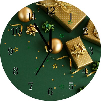 Glass Kitchen Clock Round Gifts Winter Holiday Decorations