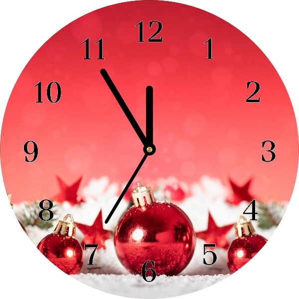 Glass Kitchen Clock Round Christmas Gift Christmas Snow