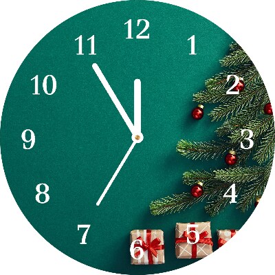 Glass Wall Clock Round Winter Holiday Christmas Gifts