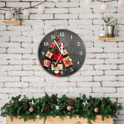 Glass Wall Clock Round Abstraction Christmas Gifts